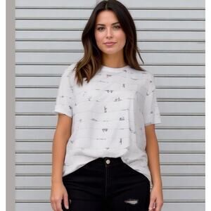 NWOT Primark Cares 100% Cotton Crewneck T-shirt Micro Landmarks T-shirt 2XL